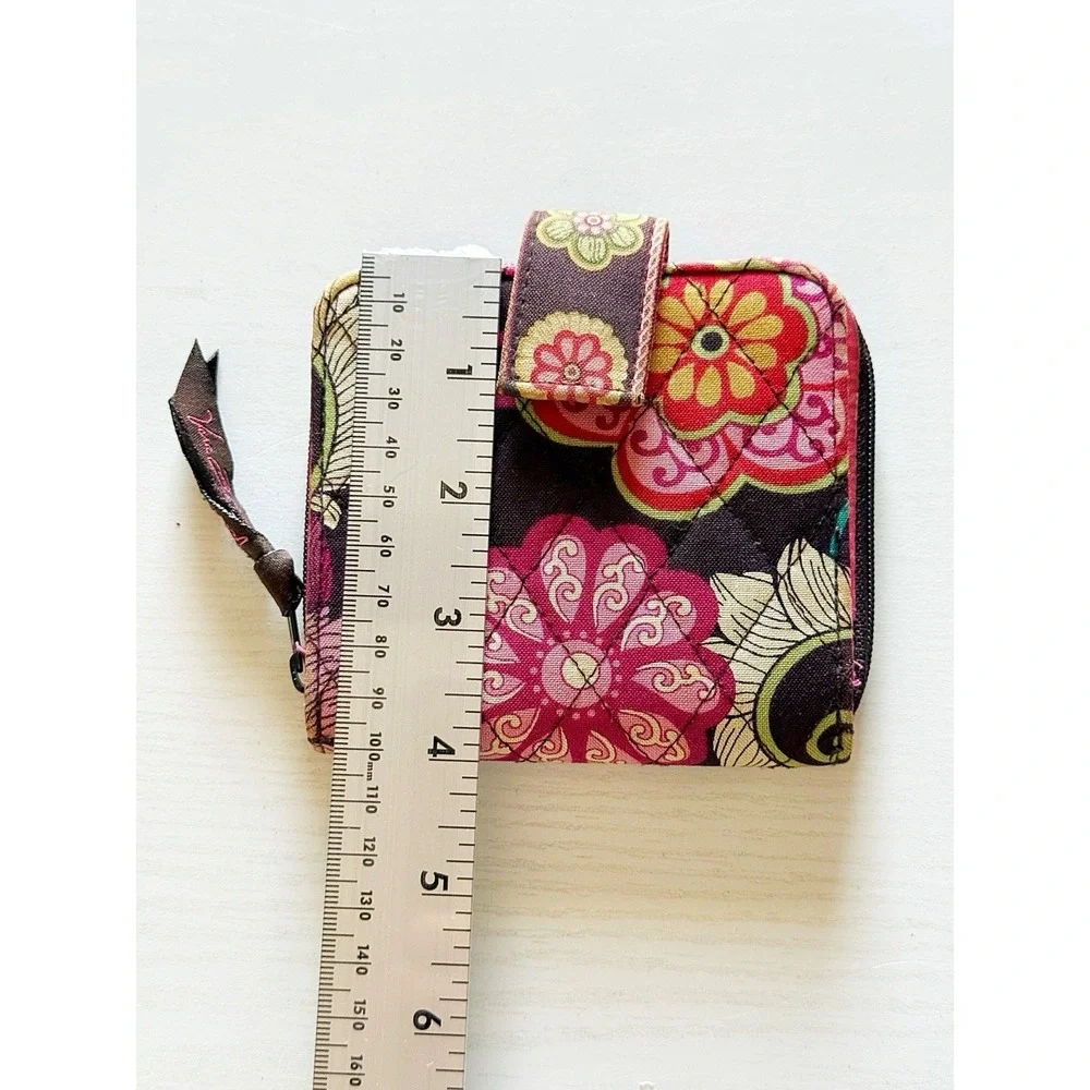 Vintage 2007 Retired Mod Floral Pink Pattern Vera Bradley Mini Zip Wallet - Picture 5 of 5